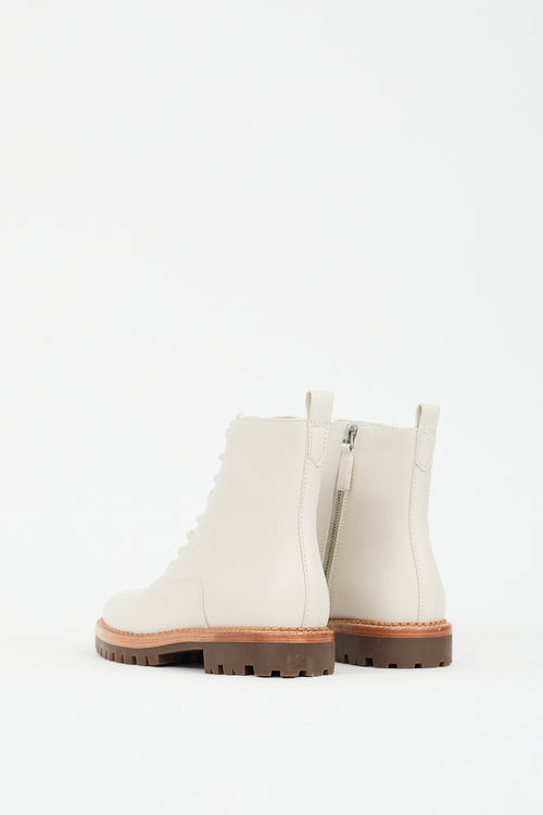 Vince Cream Leather Cabria Lug Boot