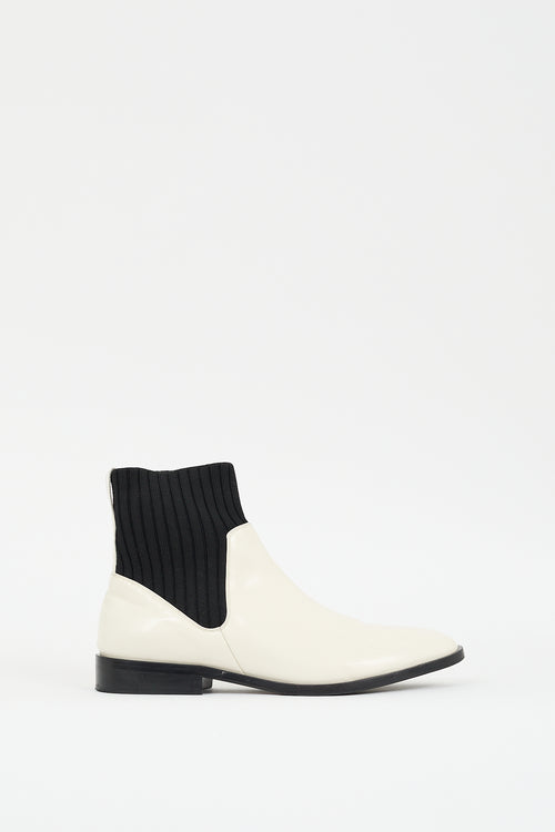 Vince Cream & Black Leather Perlow Boot