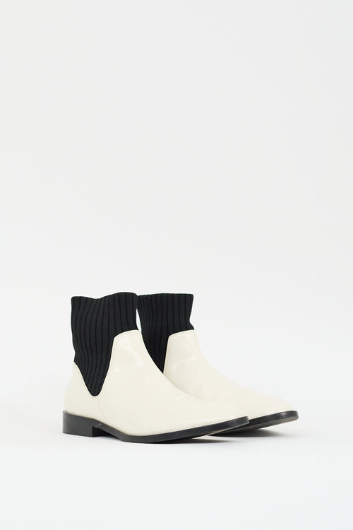 Vince Cream & Black Leather Perlow Boot