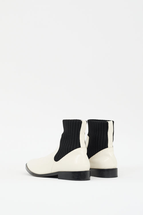 Vince Cream & Black Leather Perlow Boot