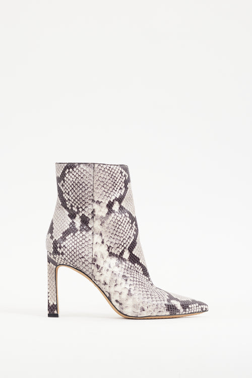 Vince Camuto Grey & Cream Textured Leather Boot