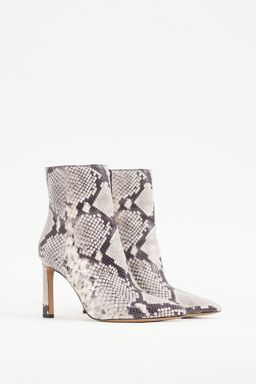 Vince Camuto Grey & Cream Textured Leather Boot