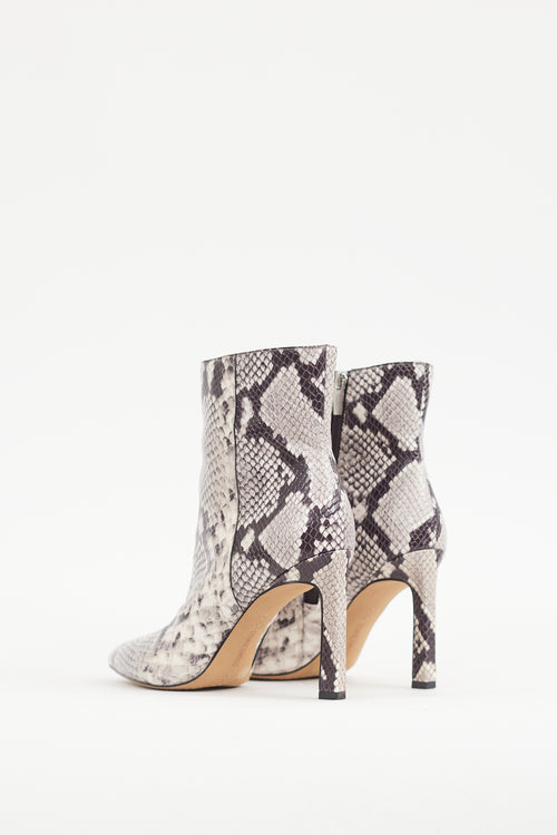 Vince Camuto Grey & Cream Textured Leather Boot