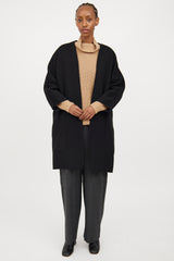 Vince Navy& Black Reversible Wool Open Coat
