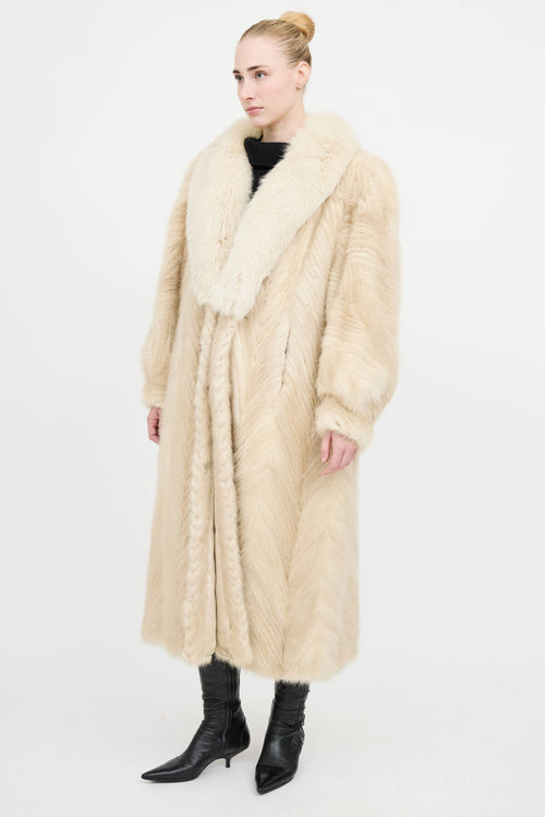 VSP ArchiveShawl Collar Fur Coat