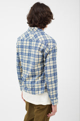 Visvim Cream & Blue Plaid Cardigan