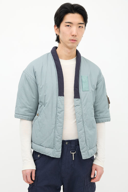 Visvim Green & Navy Short Sleeve Jacket
