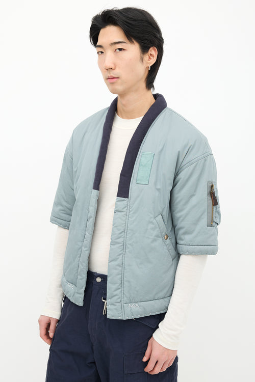 Visvim Green & Navy Short Sleeve Jacket