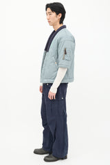 Visvim Green & Navy Short Sleeve Jacket