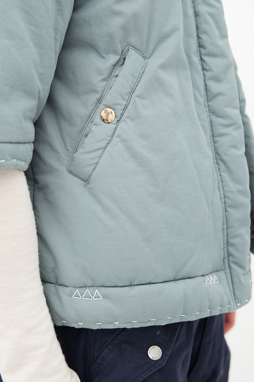 Visvim Green & Navy Short Sleeve Jacket