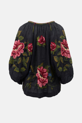 Vita Kin Linen Embroidered Tunic Top