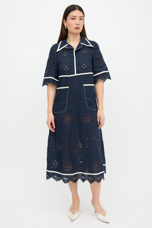 Vita Kin Linen Broderie Anglaise Dress