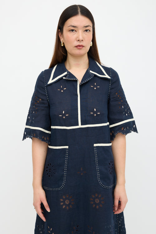 Vita Kin Linen Broderie Anglaise Dress