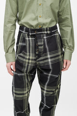 Vivenne Westwood Black & Green Plaid Pant