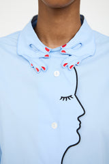 Vivetta Blue & Multicolour Face Motif Shirt