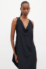 Vivienne Westwood Anglomania Black Satin Drape Dress