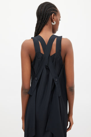 Vivienne Westwood Anglomania Black Satin Drape Dress
