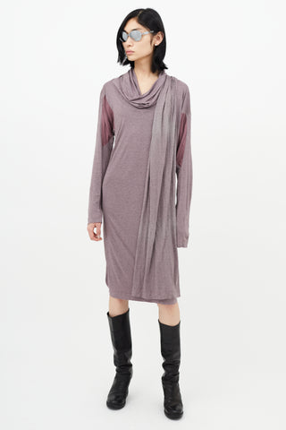 Vivienne Westwood Anglomania Purple Cowl Neck Train Dress