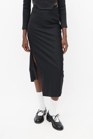 Vivienne Westwood Black Darted Wool Skirt