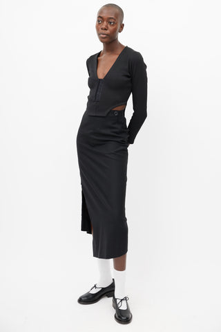 Vivienne Westwood Black Darted Wool Skirt