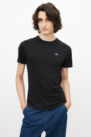 Vivienne Westwood Black & Multicolour Embroidered Logo T-Shirt