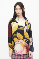 Vivienne Westwood Black & Multicolour Wool Floral Cold Shoulder Top