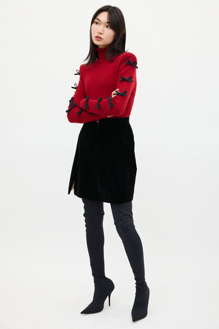 Vivienne Westwood Black Velour Midi Skirt