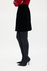 Vivienne Westwood Black Velour Midi Skirt