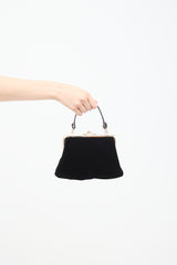 Vivienne Westwood Black Velvet Granny Frame Chain Bag