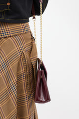 Vivienne Westwood Burgundy Patent Chain Flap Clutch