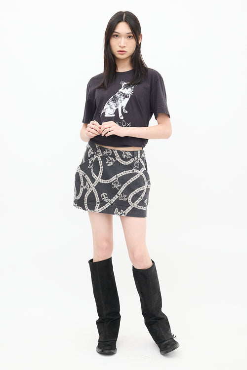 Vivienne Westwood Dark Grey Rope Print Mini Skirt