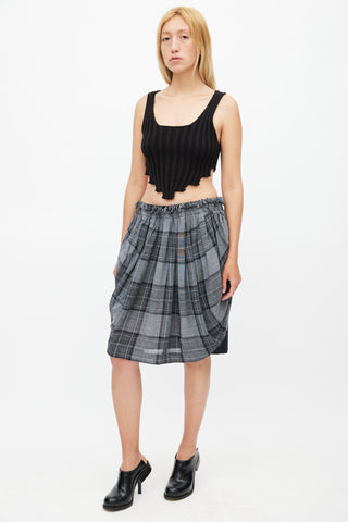 Vivienne Westwood Grey & Black Plaid Knit Skirt