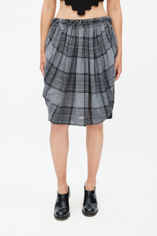 Vivienne Westwood Grey & Black Plaid Knit Skirt