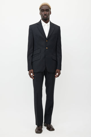 Vivienne Westwood Grey & Blue Wool Two Piece Suit