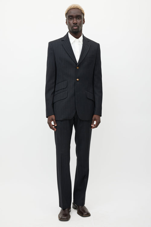 Vivienne Westwood Grey & Blue Wool Two Piece Suit