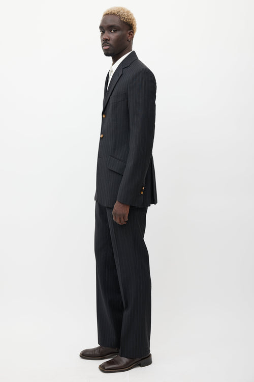 Vivienne Westwood Grey & Blue Wool Two Piece Suit