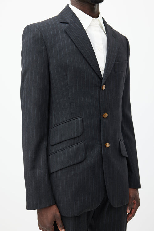 Vivienne Westwood Grey & Blue Wool Two Piece Suit