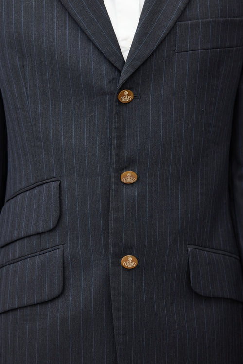 Vivienne Westwood Grey & Blue Wool Two Piece Suit