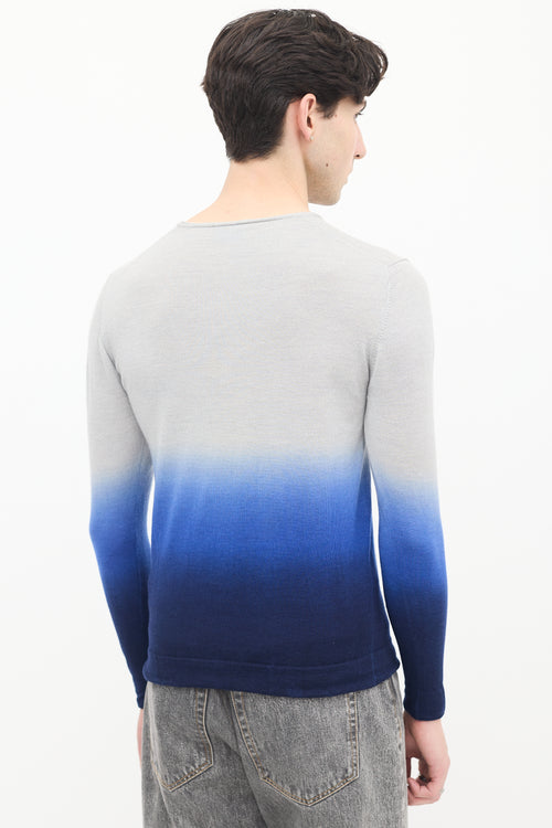 Vivienne Westwood MAN Blue Wool & Cashmere Gradient Sweater