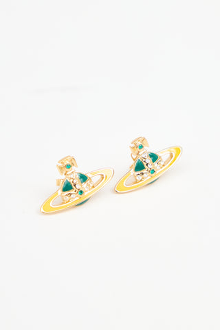Vivienne Westwood Metal & Enamel Orb Earrings