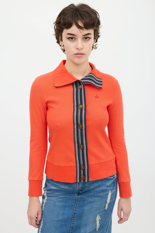 Vivienne Westwood Orange & Multi Striped Collared Cardigan