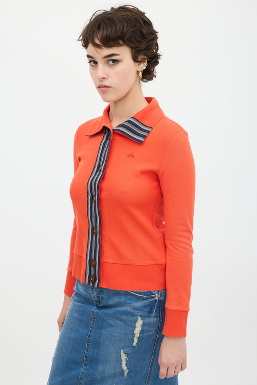 Vivienne Westwood Orange & Multi Striped Collared Cardigan