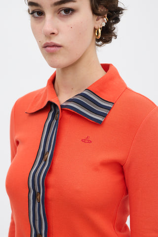 Vivienne Westwood Orange & Multi Striped Collared Cardigan