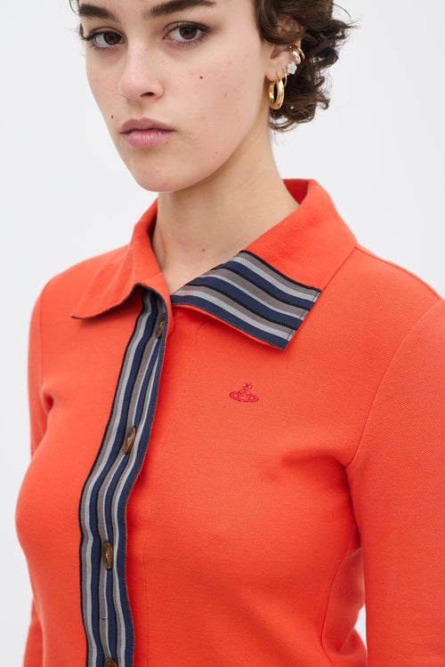 Vivienne Westwood Orange & Multi Striped Collared Cardigan