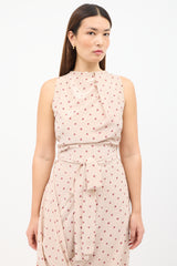 Vivienne Westwood Pink & Red Silk Asymmetrical Belted Dress