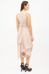 Vivienne Westwood Pink & Red Silk Asymmetrical Belted Dress