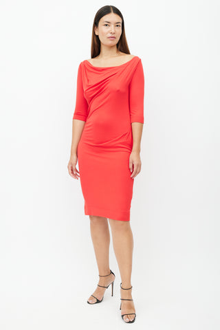 Vivienne Westwood Red Gathered Midi Dress