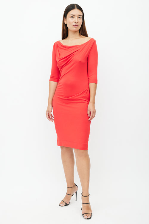 Vivienne Westwood Red Gathered Midi Dress