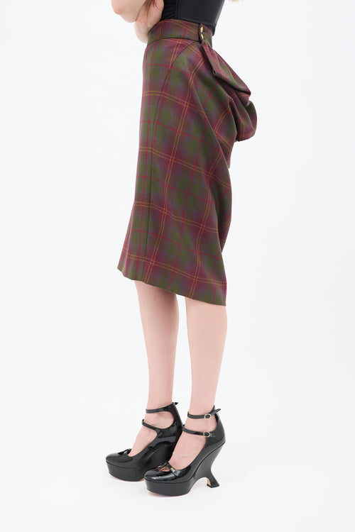 Vivienne Westwood Red Label Multicolour Plaid Bustle Skirt