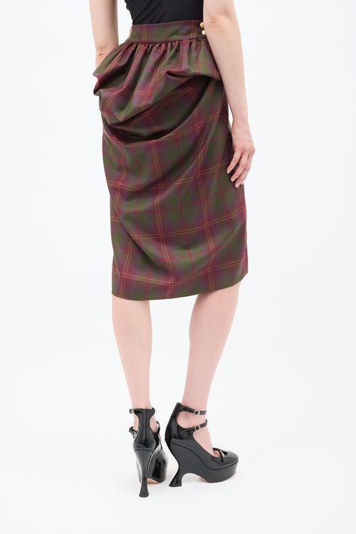 Vivienne Westwood Red Label Multicolour Plaid Bustle Skirt